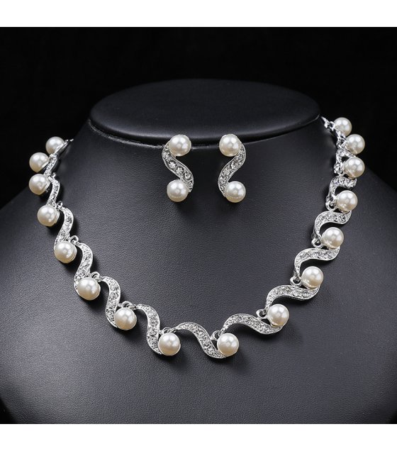 SET713 - Pearl Gem Necklace Jewellery set